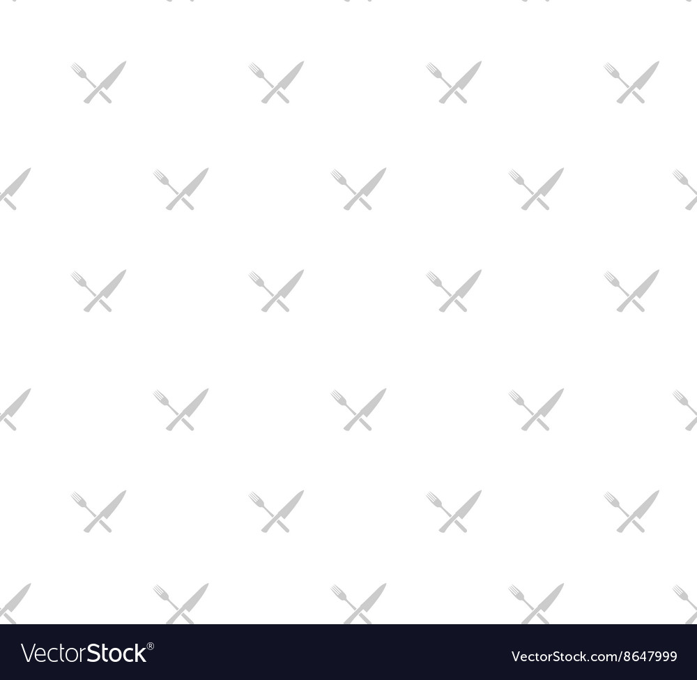 Seamless pattern with crossed knife and fork