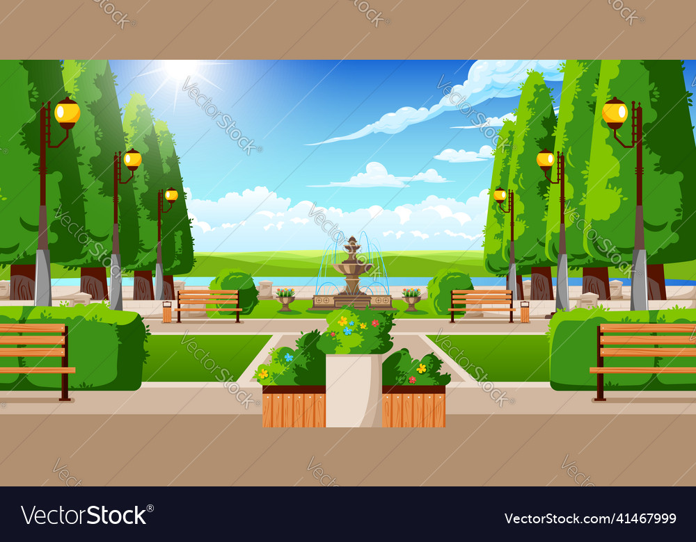 Summer park elements composition Royalty Free Vector Image