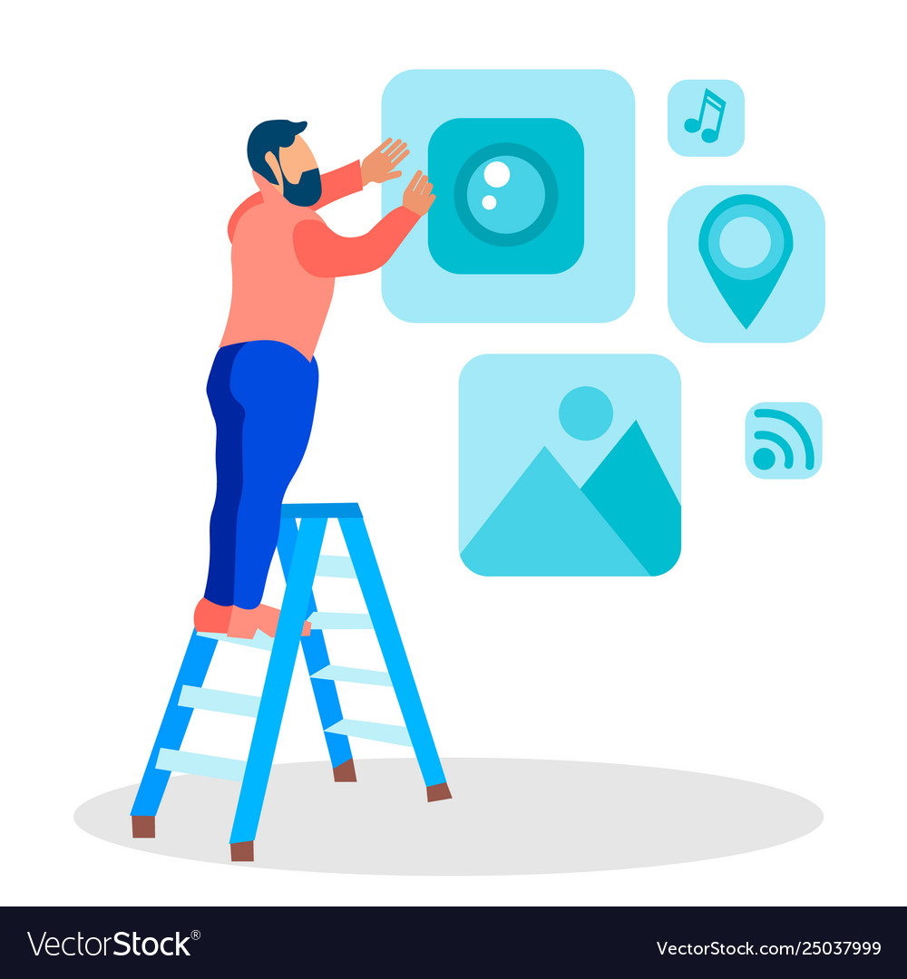 Web designer creating ui flat Vector Image Web designer creating ui flat