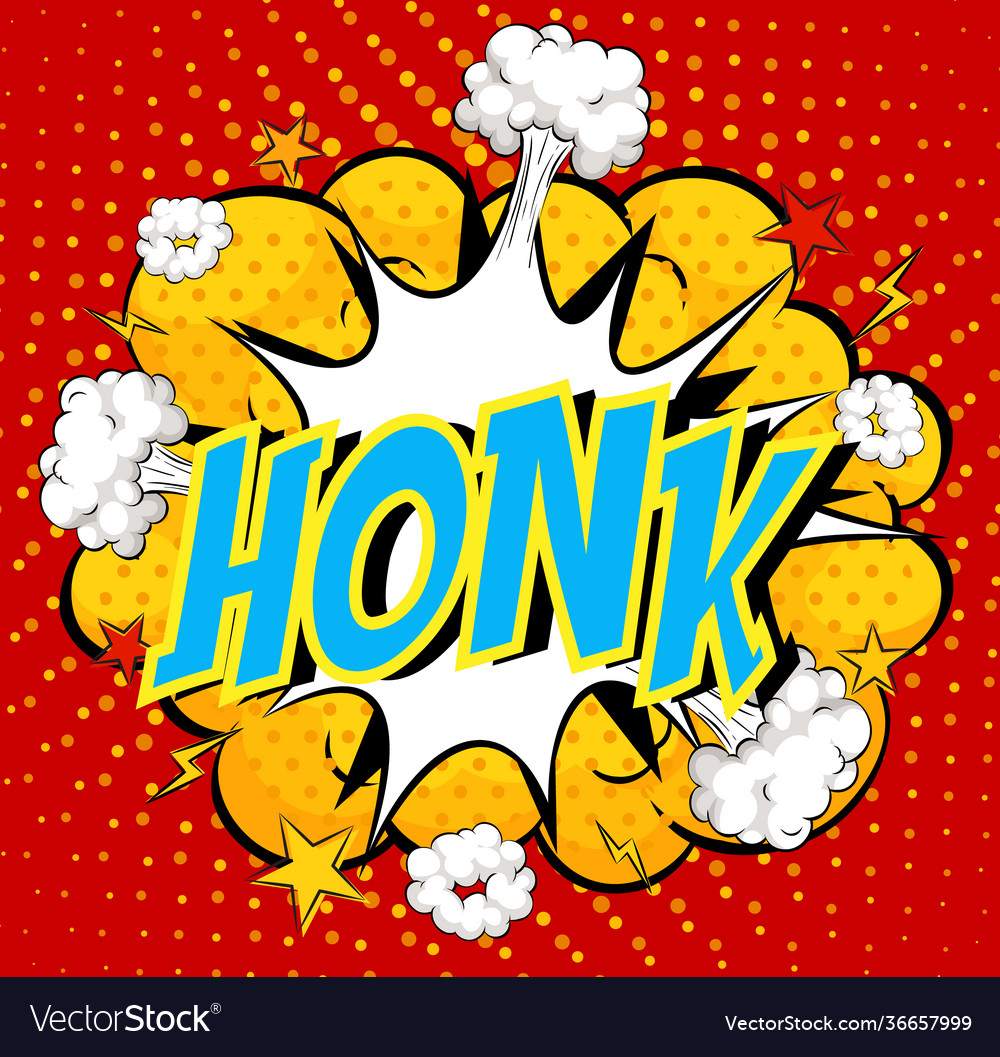 Word honk on comic cloud explosion background Vector Image