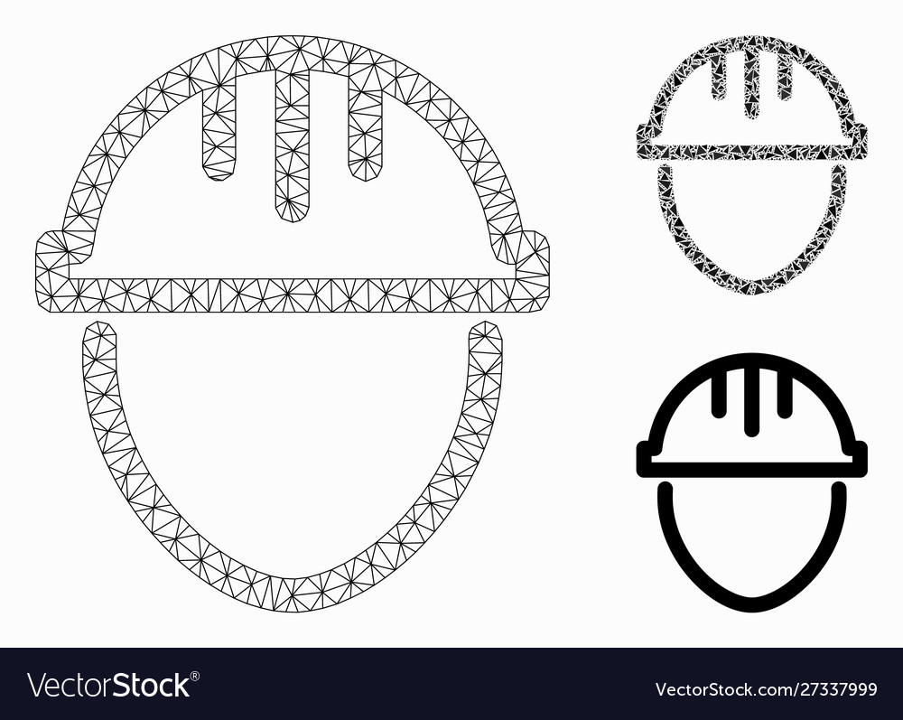 Worker mesh network model and triangle vector image Worker mesh network model and triangle