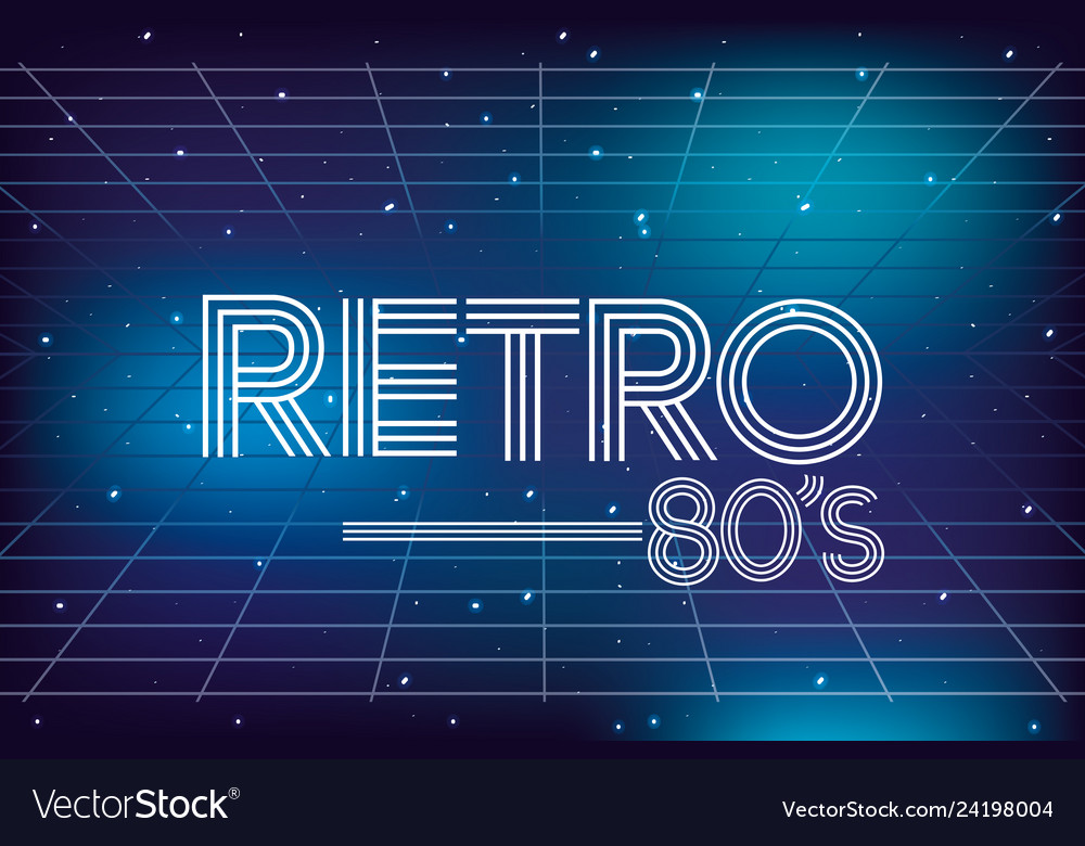 80s retro style word Royalty Free Vector Image