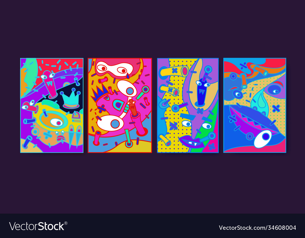 Abstrakte Cartoon Doodle Schädel Knochen Insekten vector image Abstrakte Cartoon Doodle Schädel Knochen Insekten