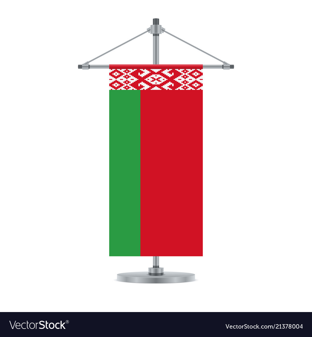 Belarus flag on the metallic cross pole