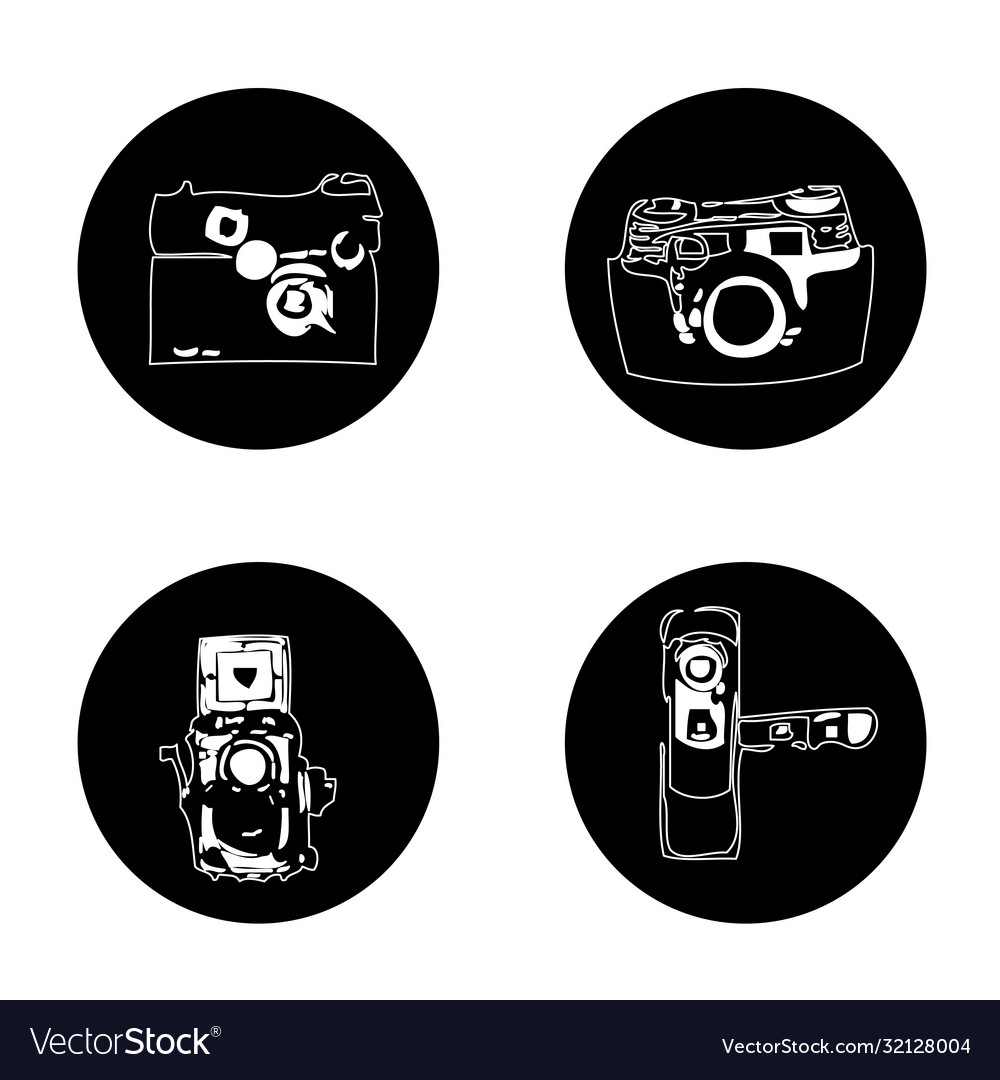 Camera icons for web design isolated on white