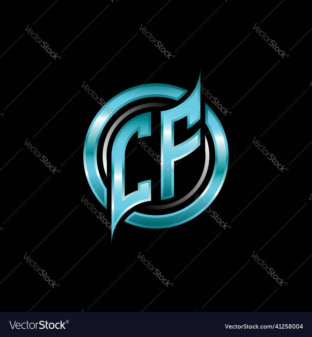 Cf initial monogram logo circle rounded