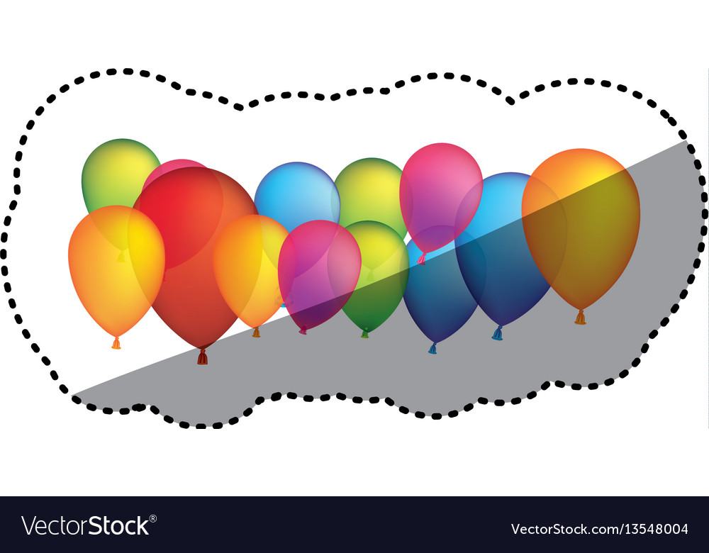 Colored party balloons icon vector image Colored party balloons icon