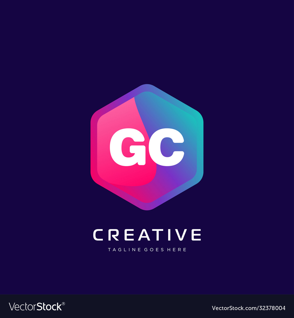 Gc initial logo with colorful template vector image Gc initial logo with colorful template