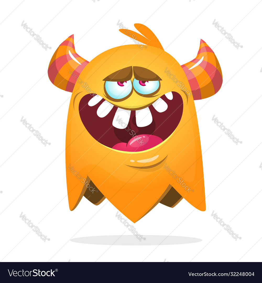 Happy and cute cartoon monster halloween funny Vector Image