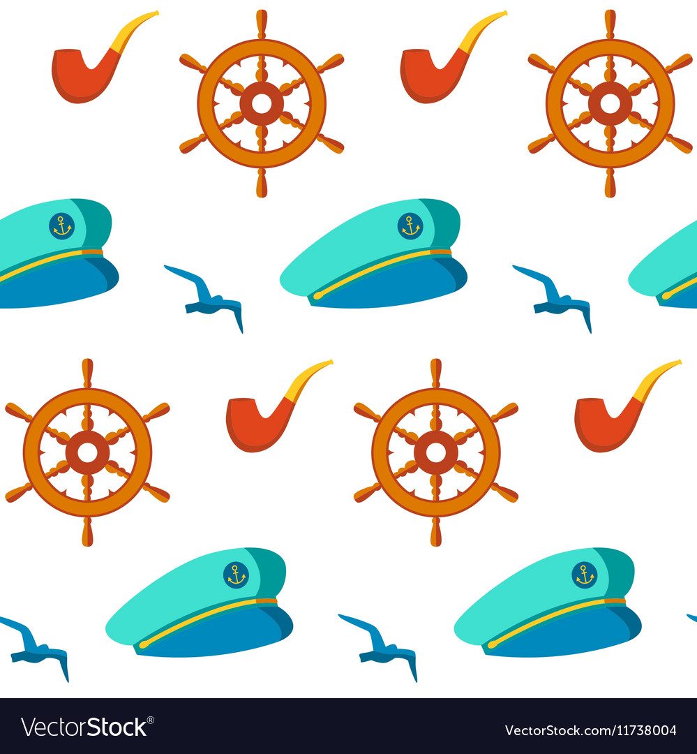Seamless patterns nautical elements