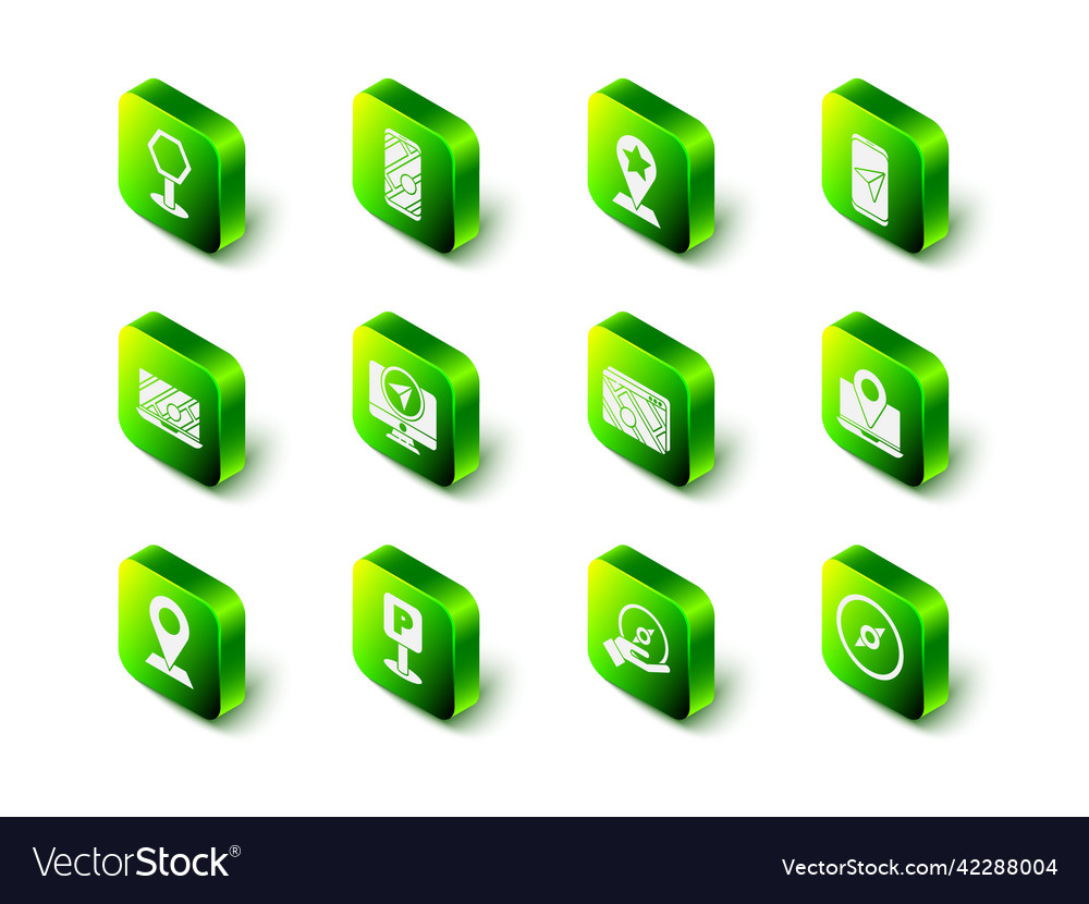Set city map navigation pointer with star vector image Set city map navigation pointer with star