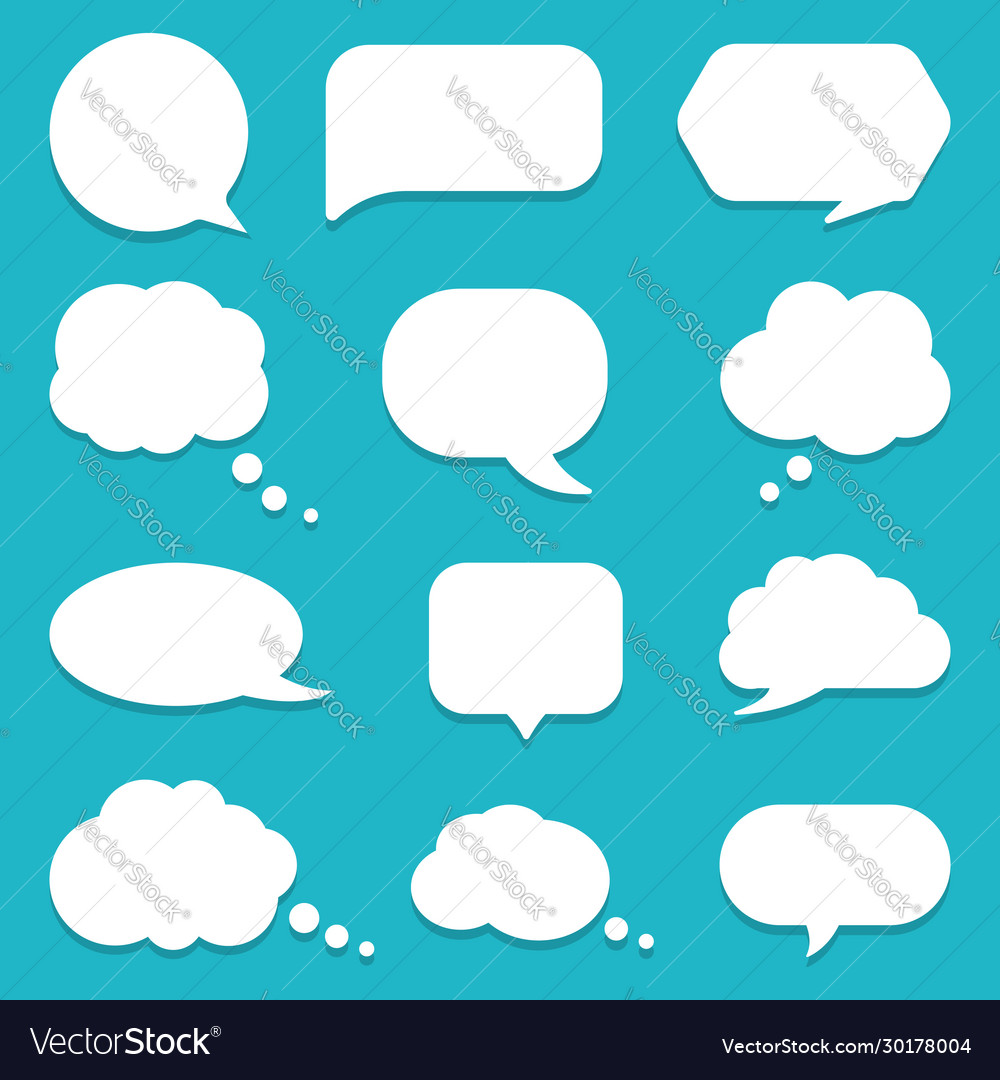 Set speech bubble textbox cloud chat