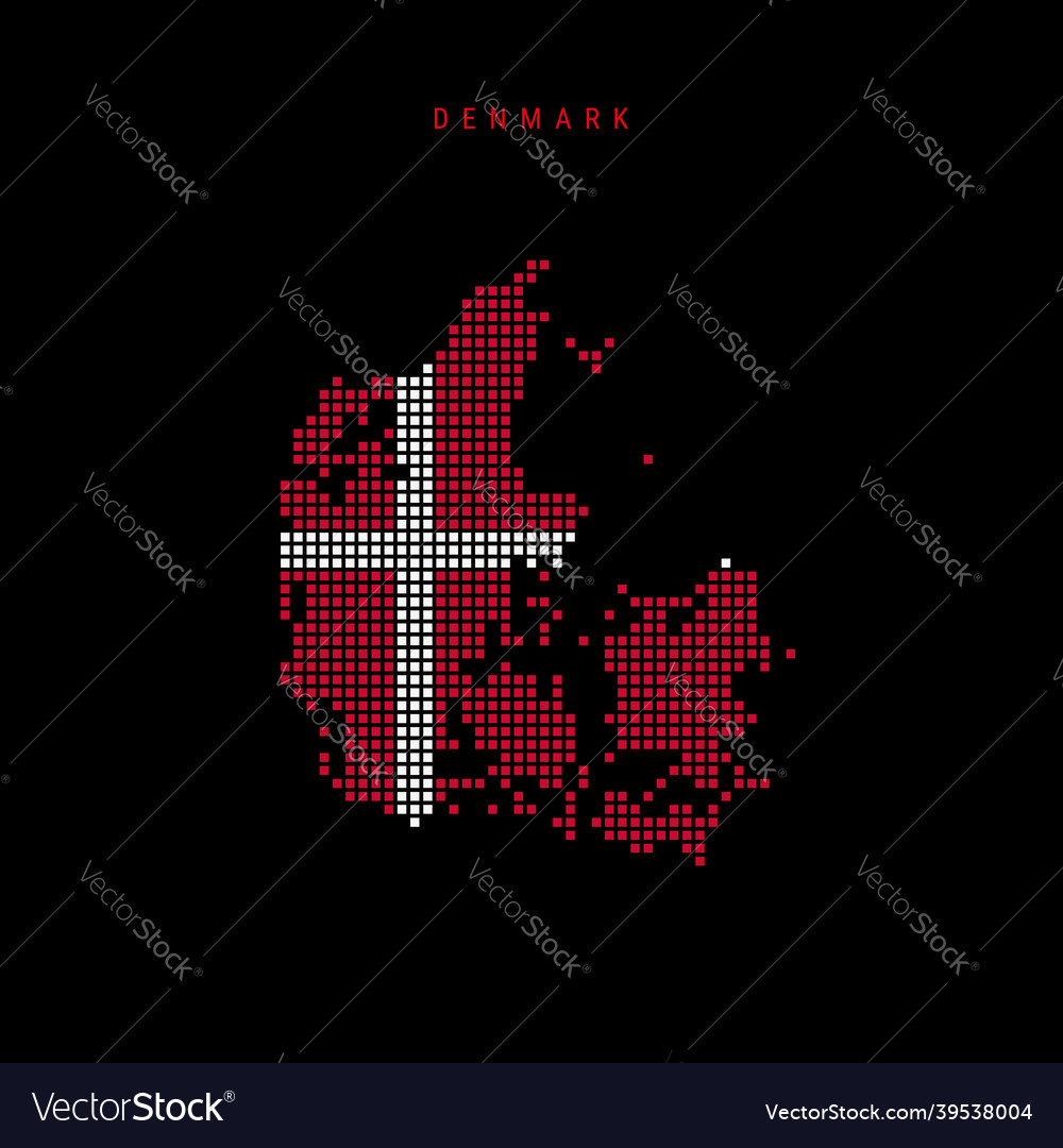 Square dots pattern map of denmark dotted pixel vector image Square dots pattern map of denmark dotted pixel