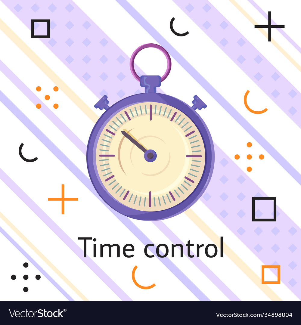 Time control banner alarm clock fast speed quick vector image Time control banner alarm clock fast speed quick