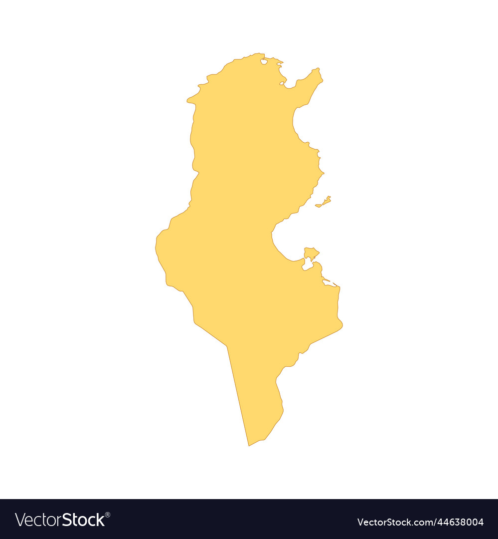 Tunisia map color line element border vector image Tunisia map color line element border