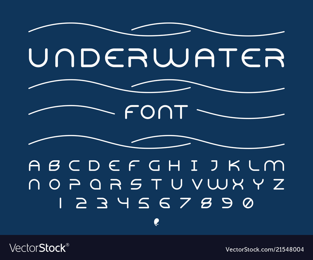 Underwater font alphabet Royalty Free Vector Image