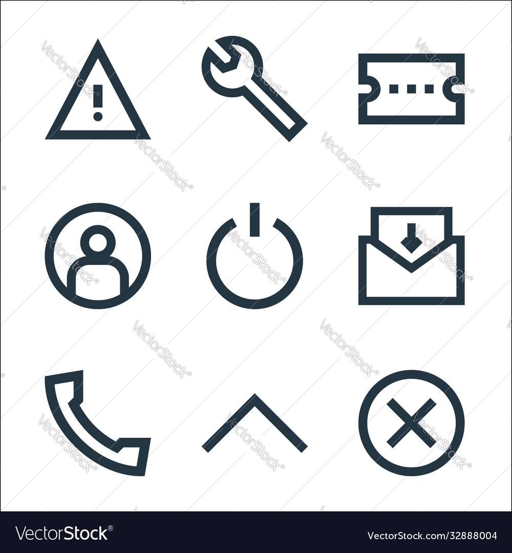 User interface line icons linear set quality vector image User interface line icons linear set quality