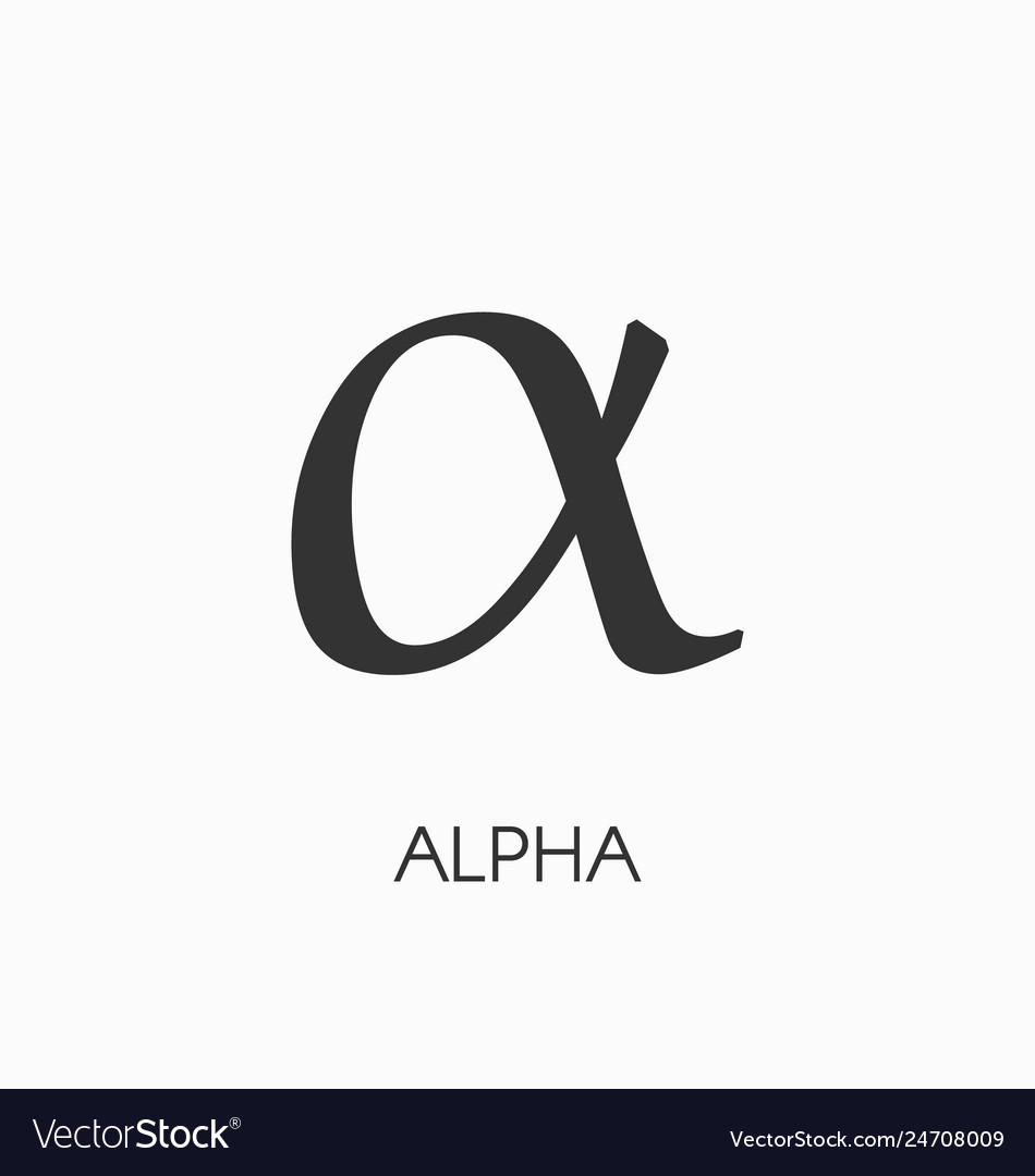 Alpha letter sign Royalty Free Vector Image - VectorStock