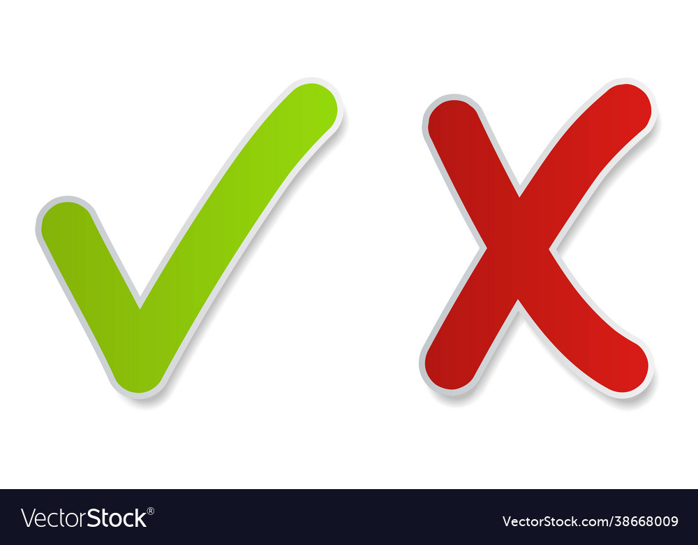 Chek mark buttons tick and cross