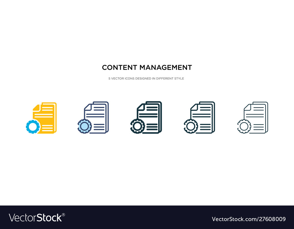 Content management icon in different style two vector image Content management icon in different style two