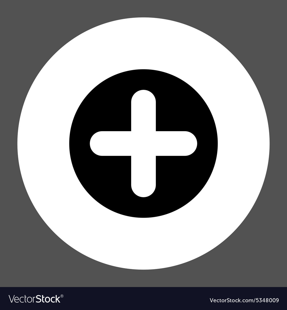 Create flat black and white colors round button