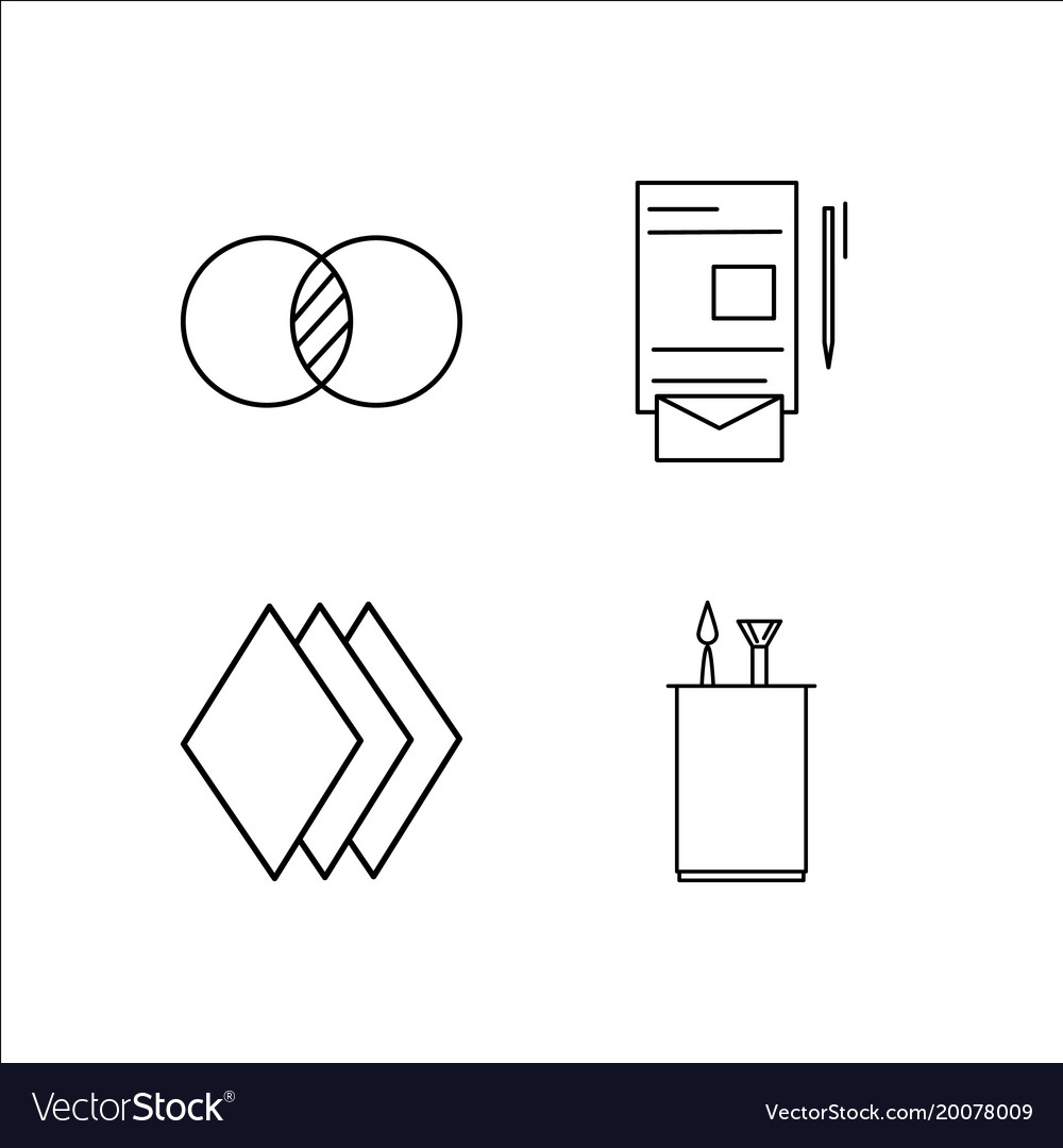 Design and studio simple linear icon setsimple