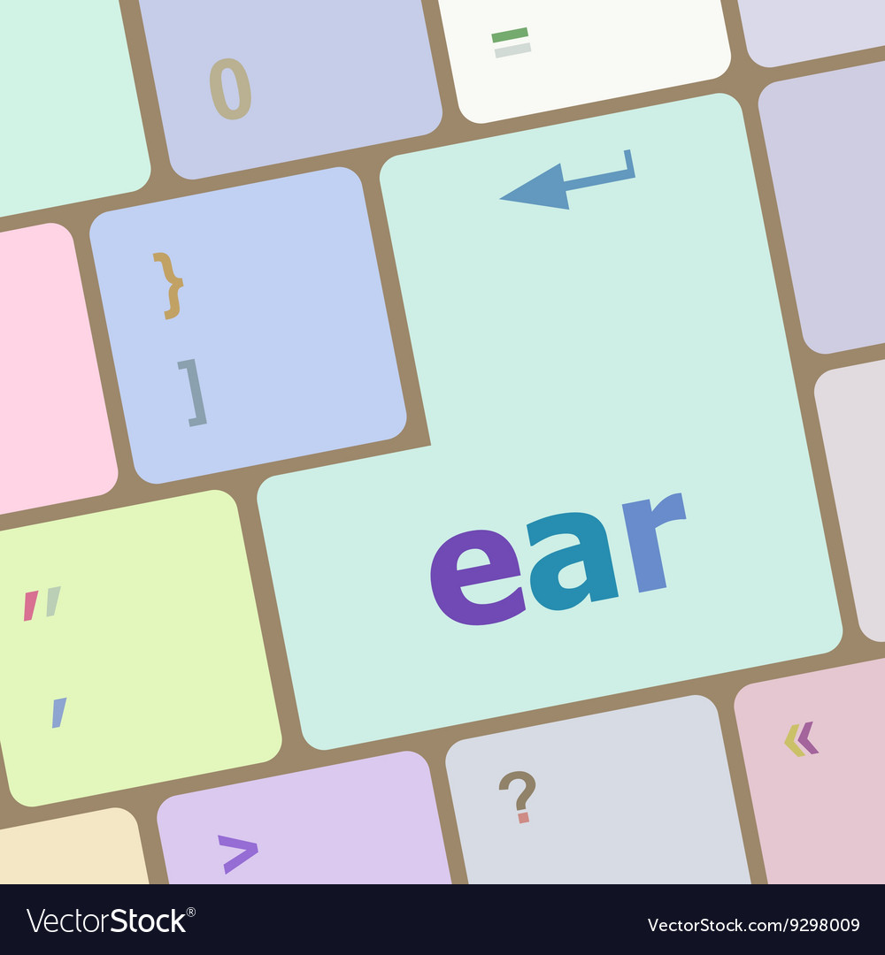 Ear button on computer pc keyboard key