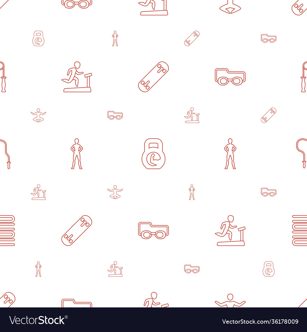 Exercise icons pattern seamless white background Vector Image Exercise icons pattern seamless white background