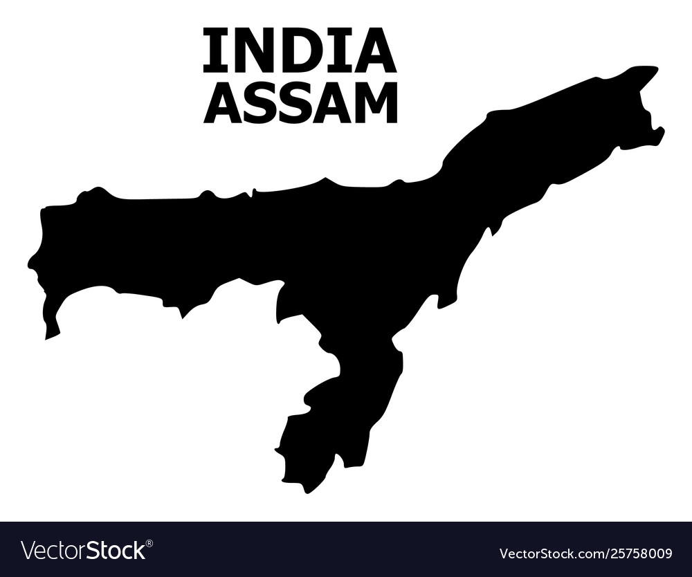 Flat Map Assam State With Name Royalty Free Vector Image 6626