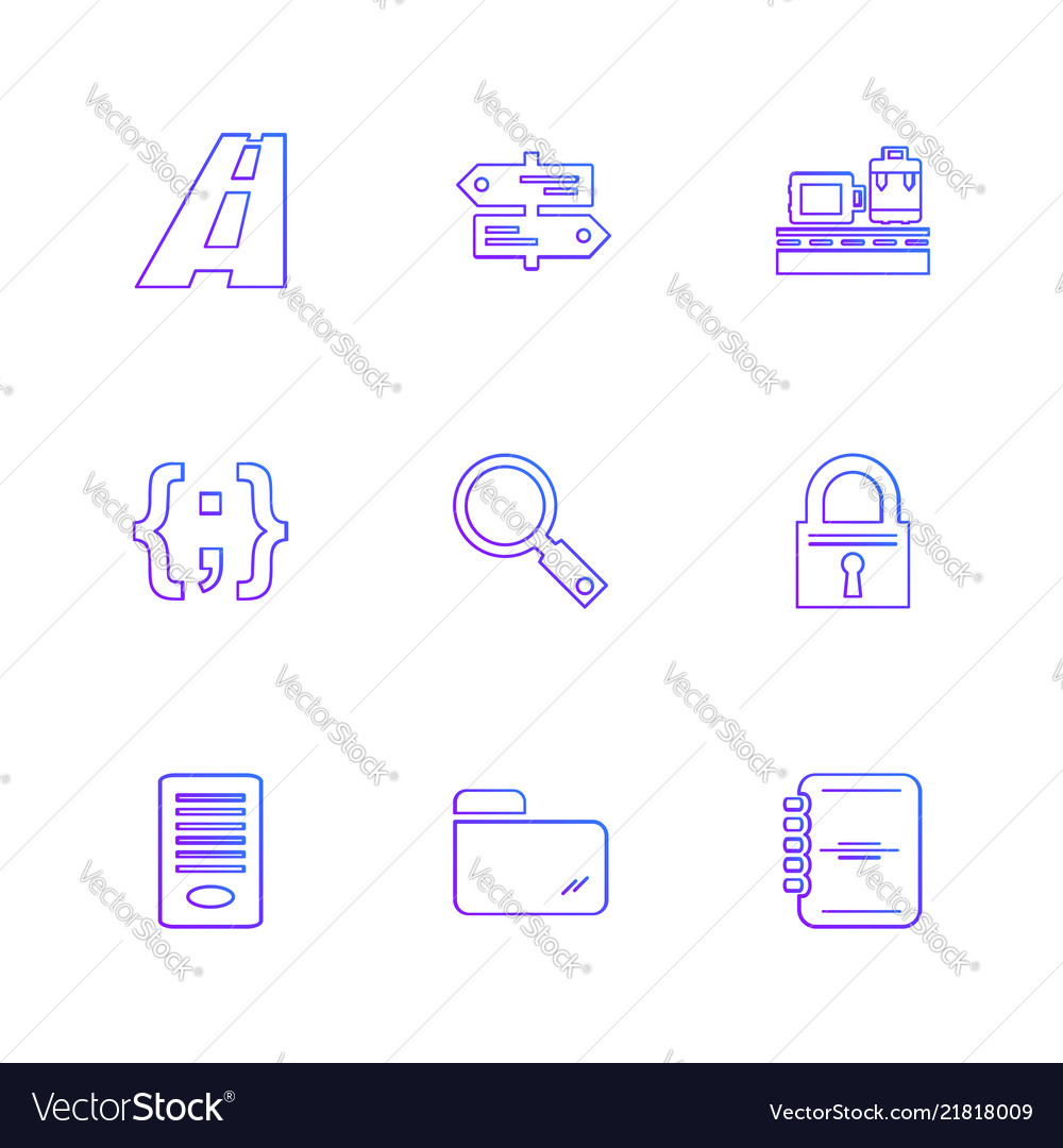 Folder files directory search code eps icons