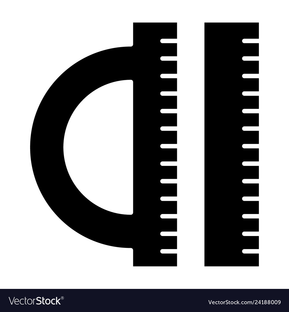 Geometry ruler solid icon protractor vector image Geometry ruler solid icon protractor