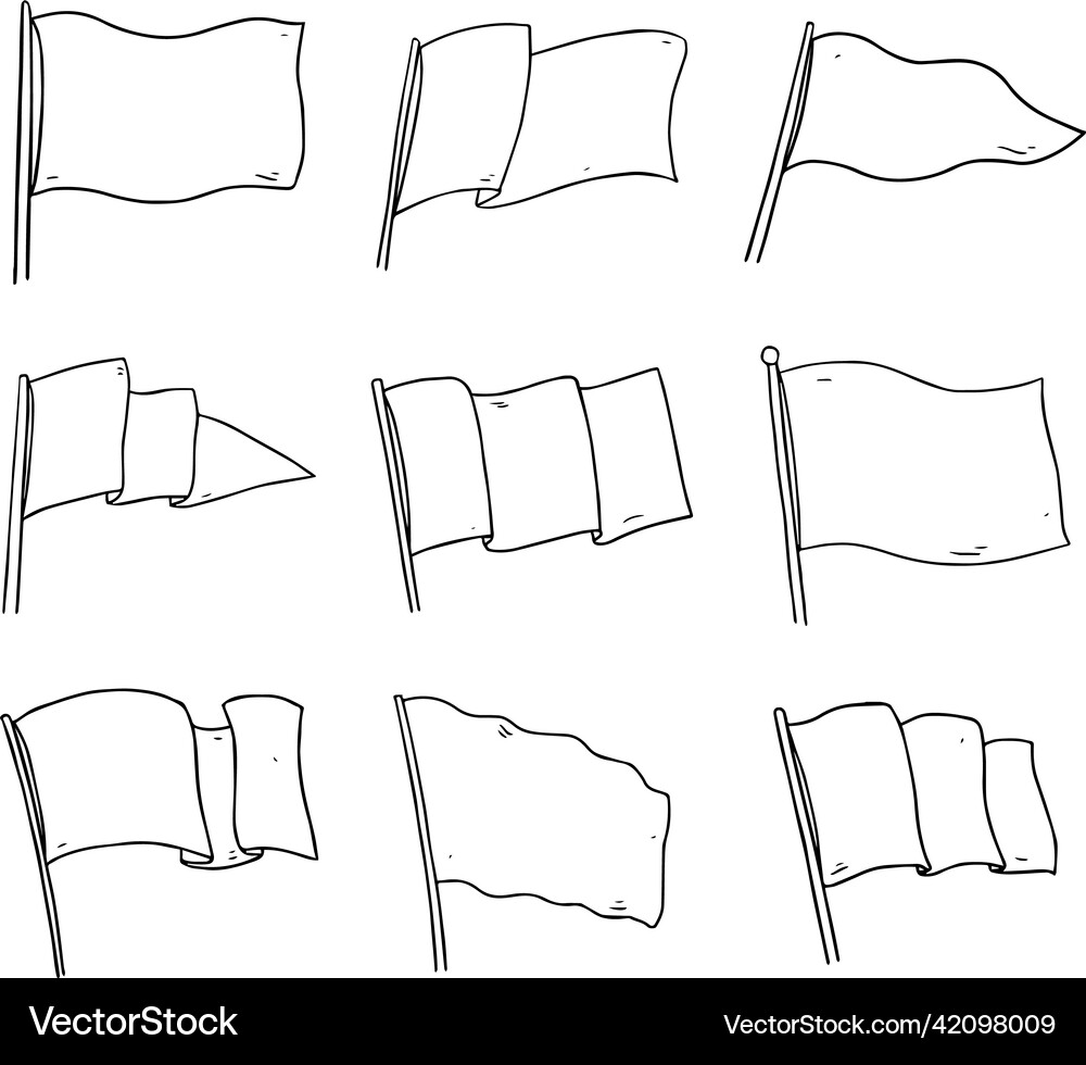 Hand drawn of flag on white background Royalty Free Vector