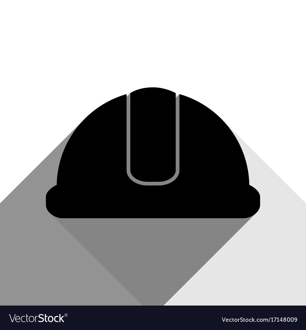 Hardhat sign black icon with two flat