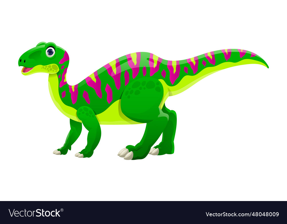 Iguanodon dinosaurs cute cartoon character for Vector Image