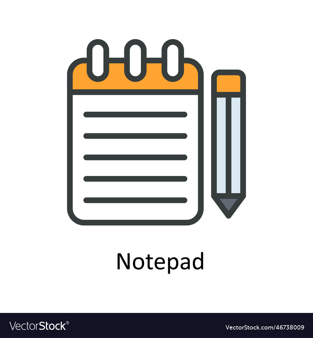 Notepad fill outline icons simple stock i