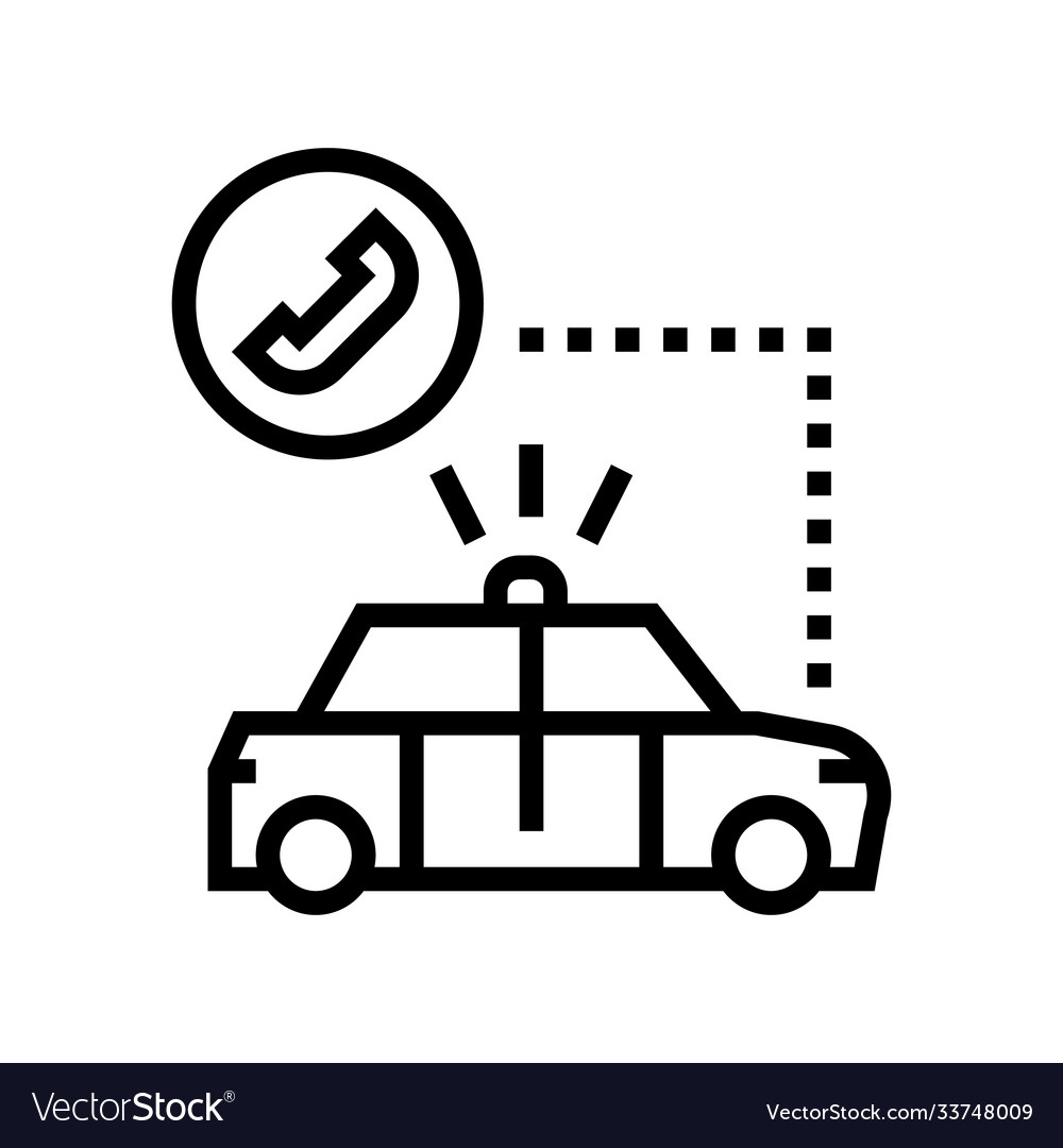 Police car line icon isolated