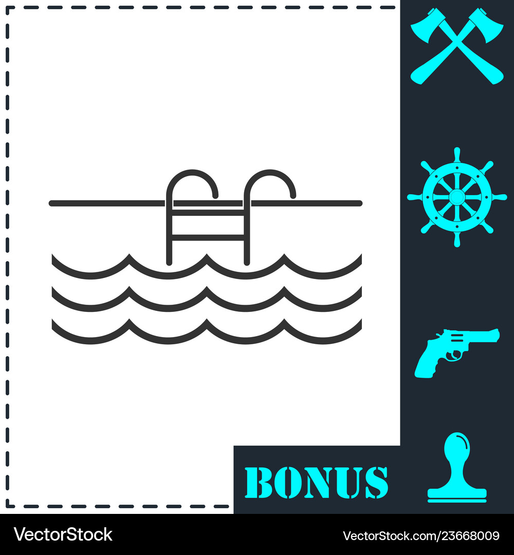 Pool icon flat Royalty Free Vector Image - VectorStock