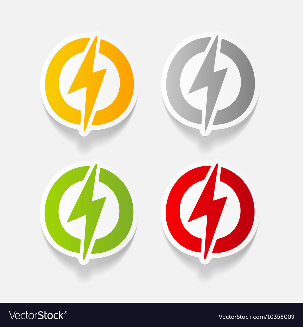 Realistic design element lightning bolt