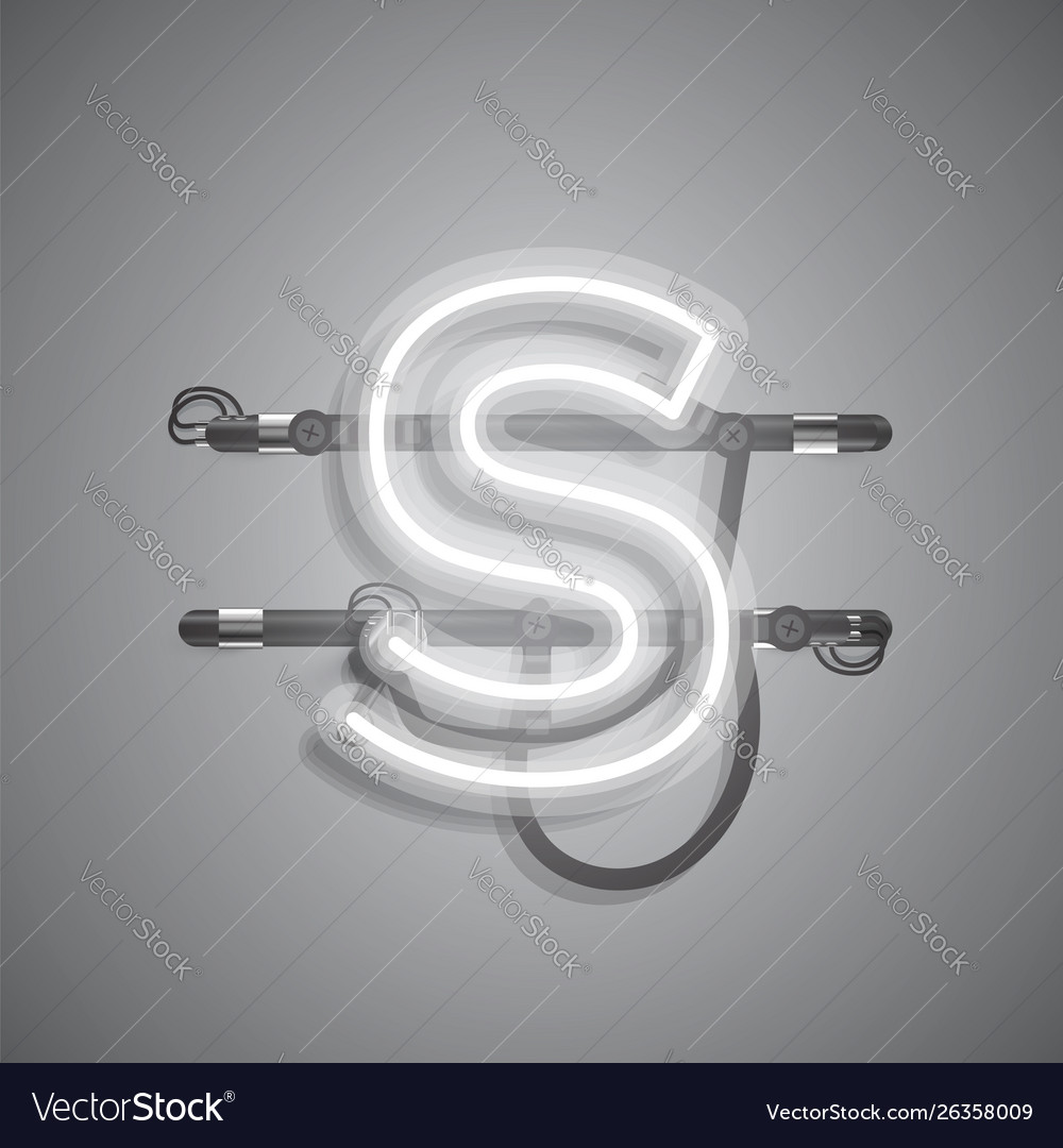 Realistic neon character with wires and console vector image Realistic neon character with wires and console