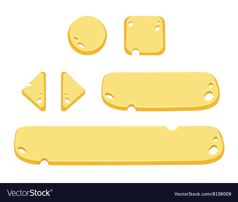 Set of cartoon buttons gui elements