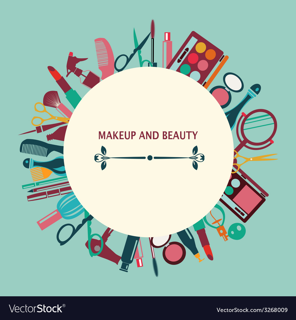 Set of makeup and beauty elements pattern Vector Image