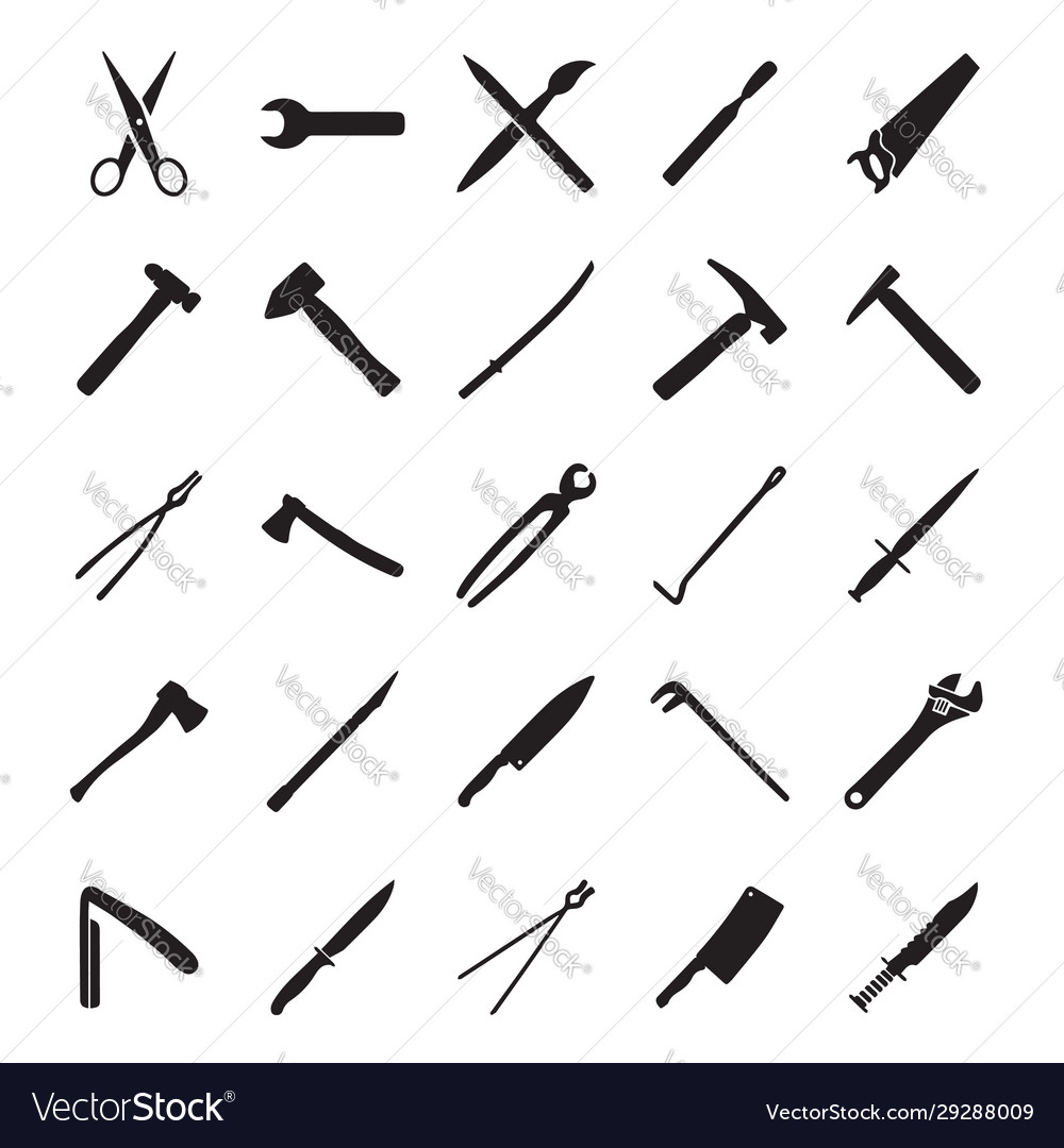 Set steel tool icons