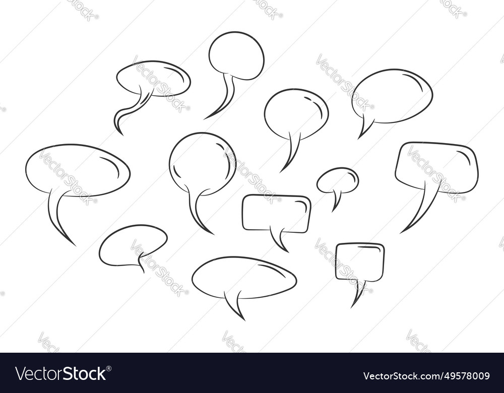 Set talk bubbles speech blank empty bubble icon vector image Set talk bubbles speech blank empty bubble icon