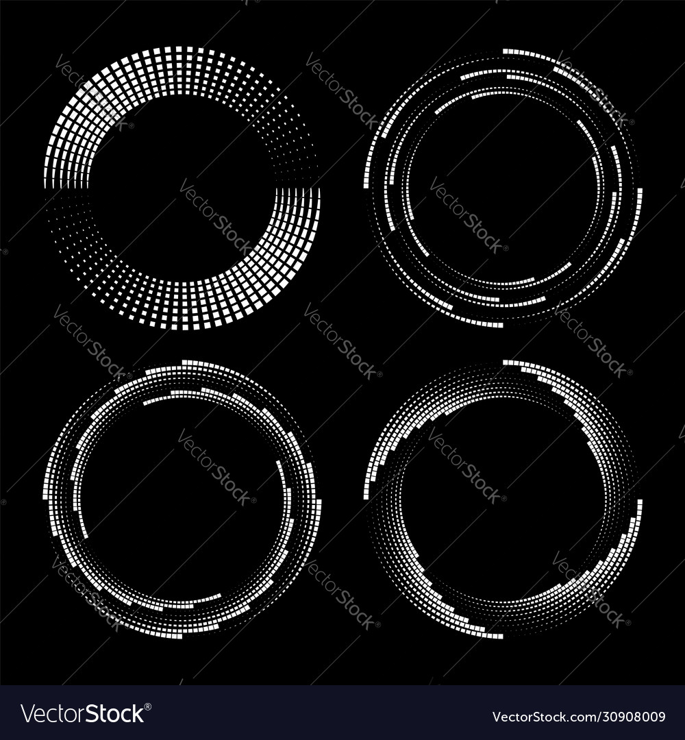 Set white tiny squares in circle form
