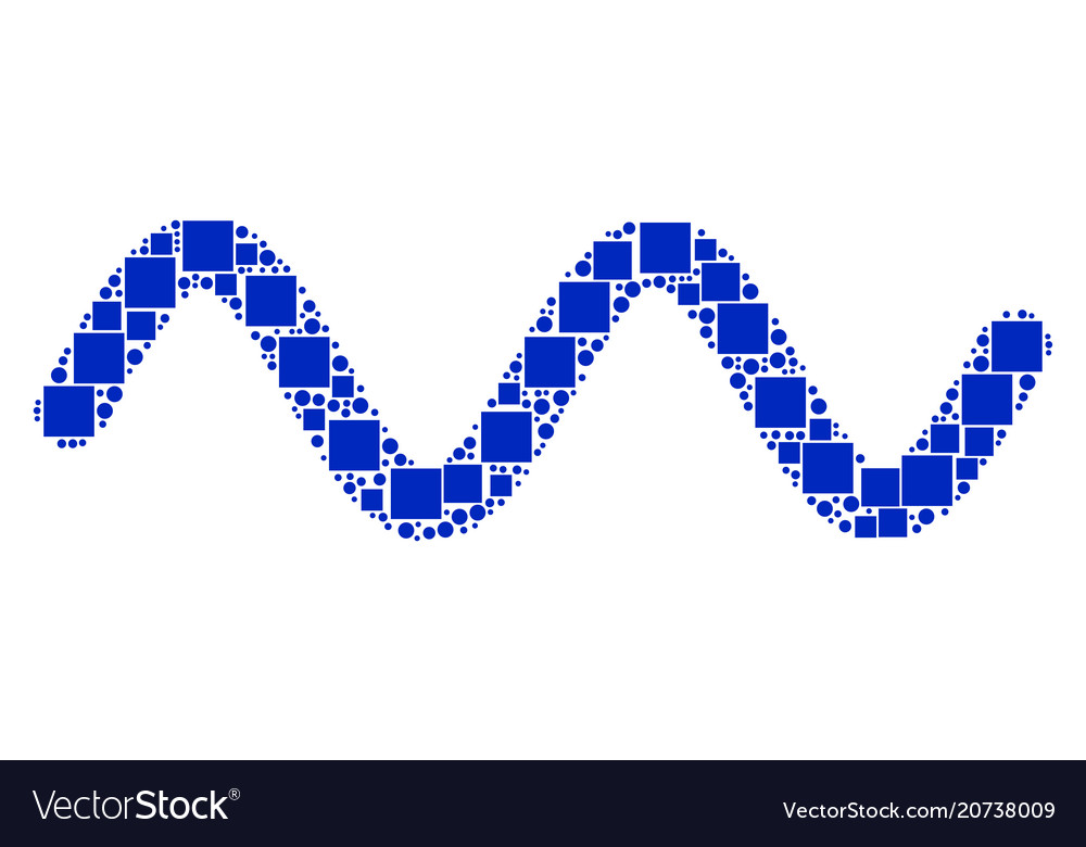 Sinusoid wave composition of squares and circles vector image Sinusoid wave composition of squares and circles