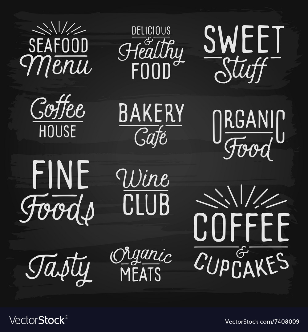 Slogans chalkboard food menu Royalty Free Vector Image