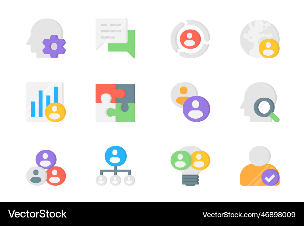Teamwork 3d icons set elements for mobile Vector Image