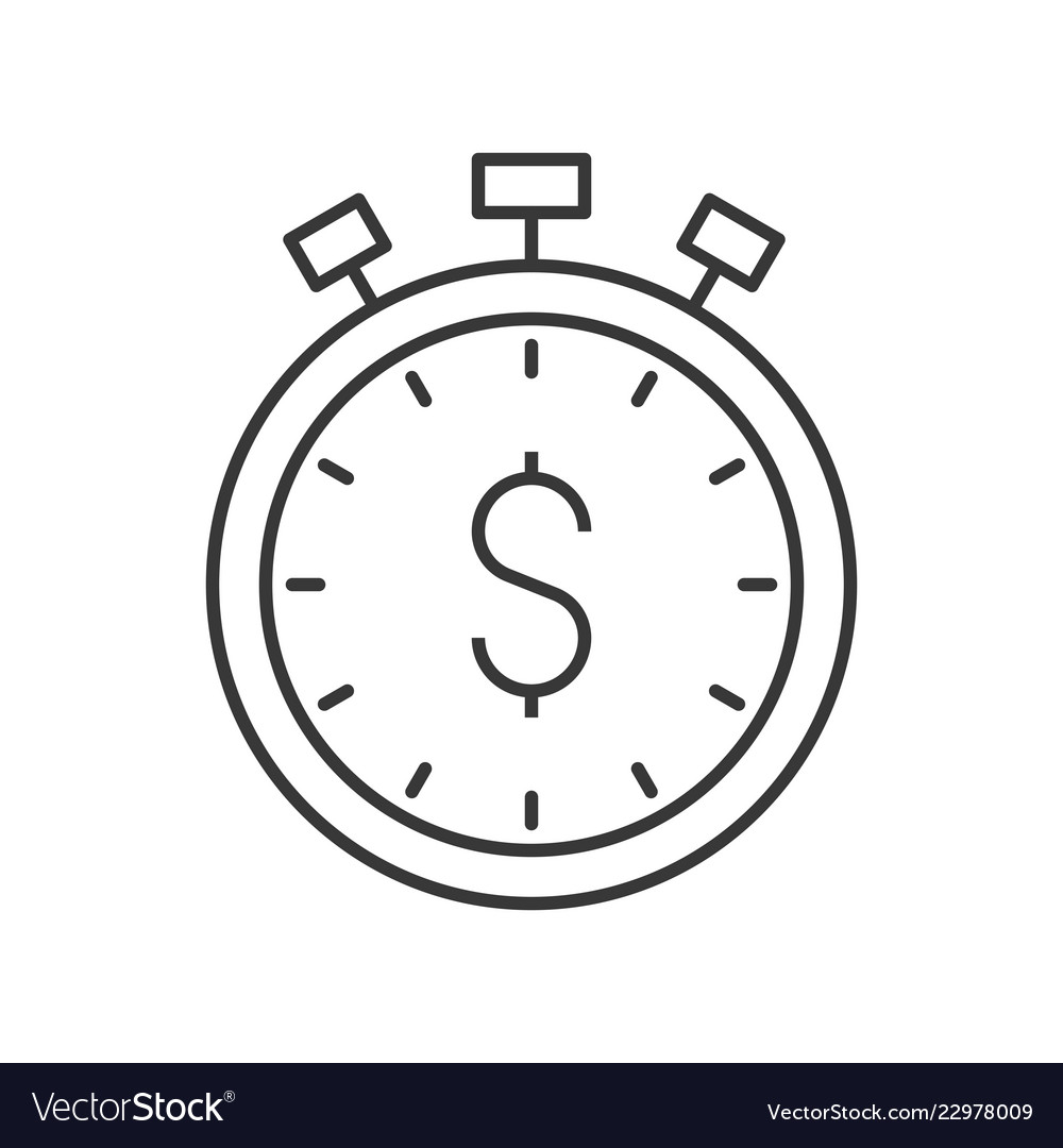 Zeit und Geld Stoppuhr Icon