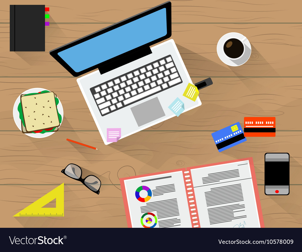 Working place with tools Royalty Free Vector Image