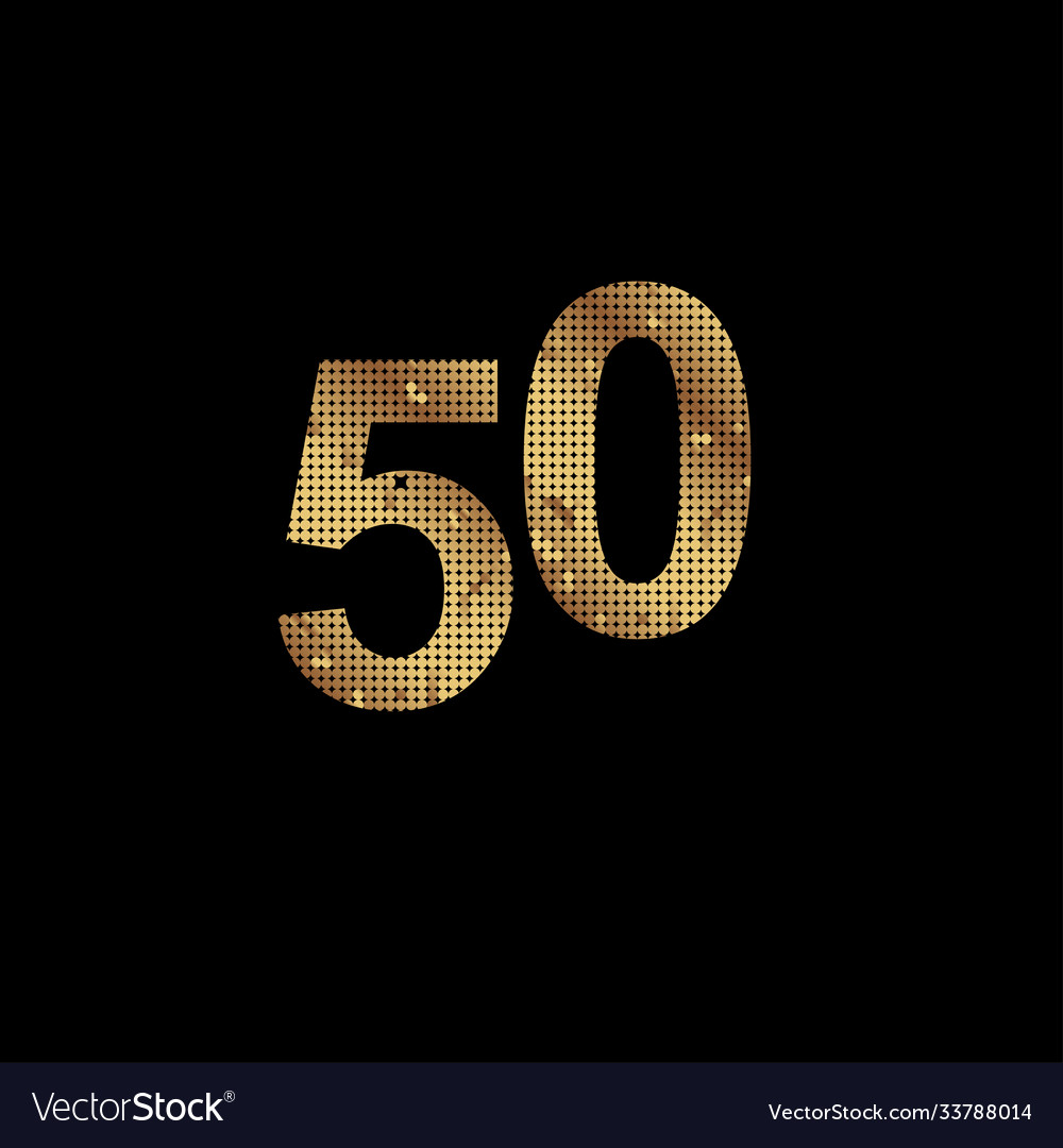 50 years anniversary celebration gold template vector image 50 years anniversary celebration gold template